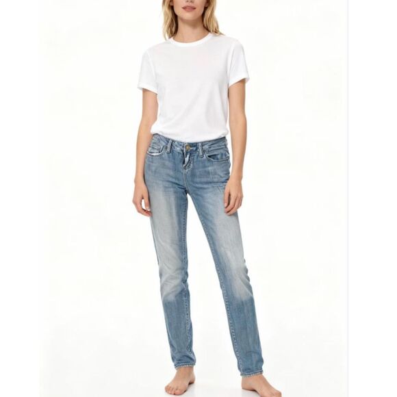 1990s VTG American Eagle Womens Distressed Blue Jeans Relaxed Fit Pants sz 4 - Picture 2 of 9